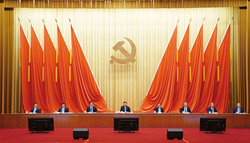 2021年2月20日，黨史學(xué)習教育動員大會在北京召開。中共中央總書記、國家主席、中央軍委主席習近平出席會議并發(fā)表重要講話。 新華社記者 翟健嵐/攝